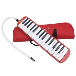 NSOnline כלי נגינה  IRIN 32 Key Melodica Keyboard Mouth Organ with Pag for School Student